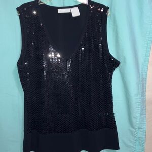 Worthington Black Sequin Tank Top